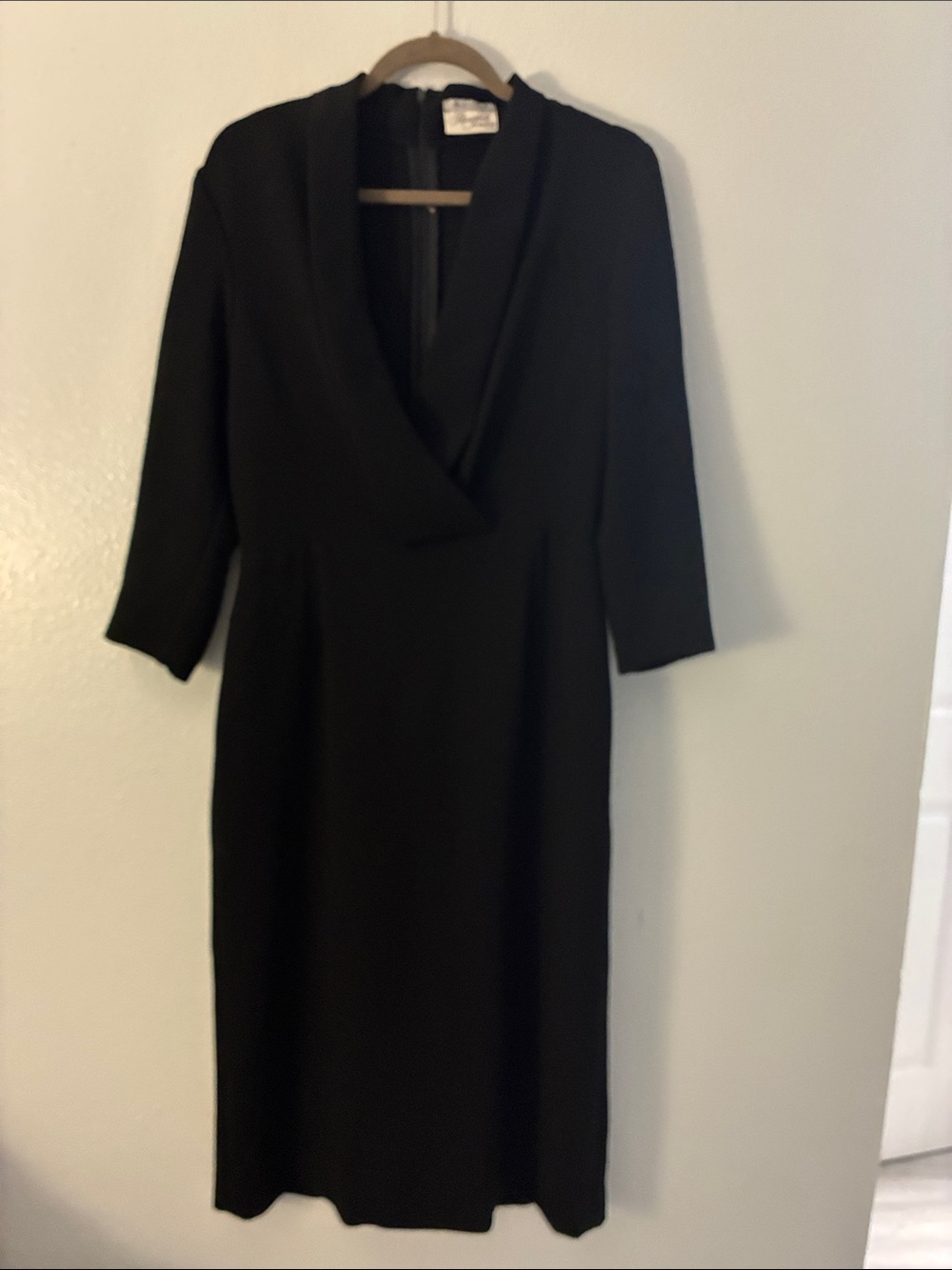 MaxMara Black Long-Sleeve Wrap-Style Dress